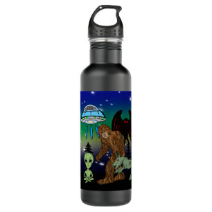Cryptids, Bigfoot, Sasquatch, Mothman, Alien, UFO  710 Ml Water Bottle