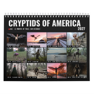 Cryptids of America 2027 Trail Cam Bigfoot Mothman Calendar