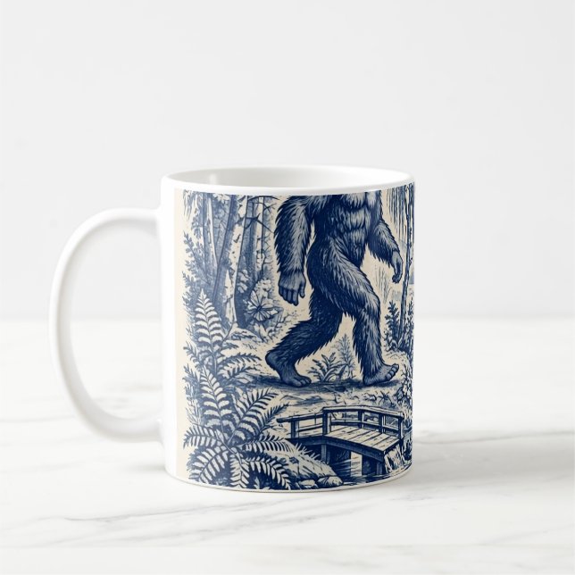 Cryptids of North America — Toile Pattern Coffee Mug (Left)