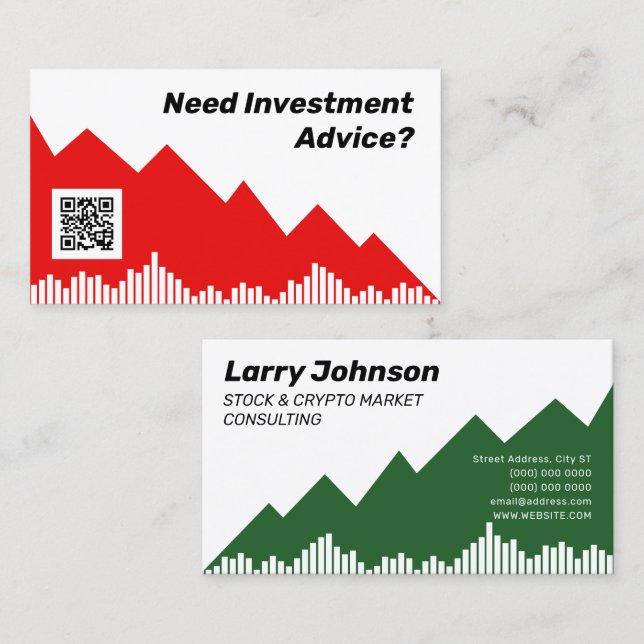 Crypto and stock market chart  business card (Front/Back)