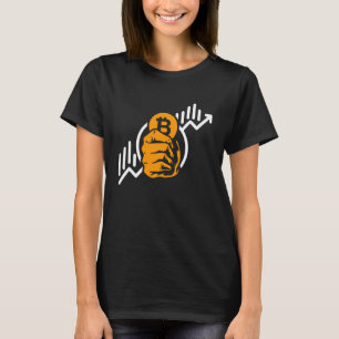 Crypto Bitcoin Coin Rise Symbol Blockchain Invest  T-Shirt