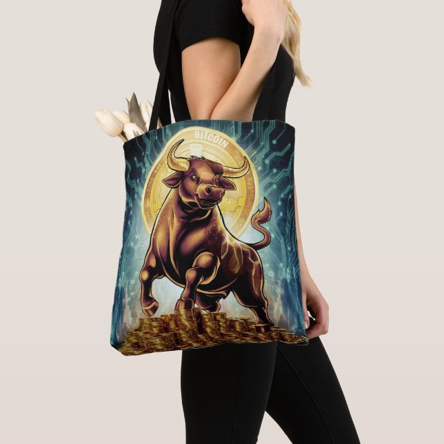 Crypto Bull Tote Bag (Close Up)