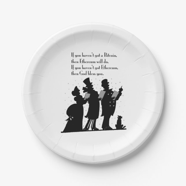 Crypto Christmas Carol Paper Plate (Front)