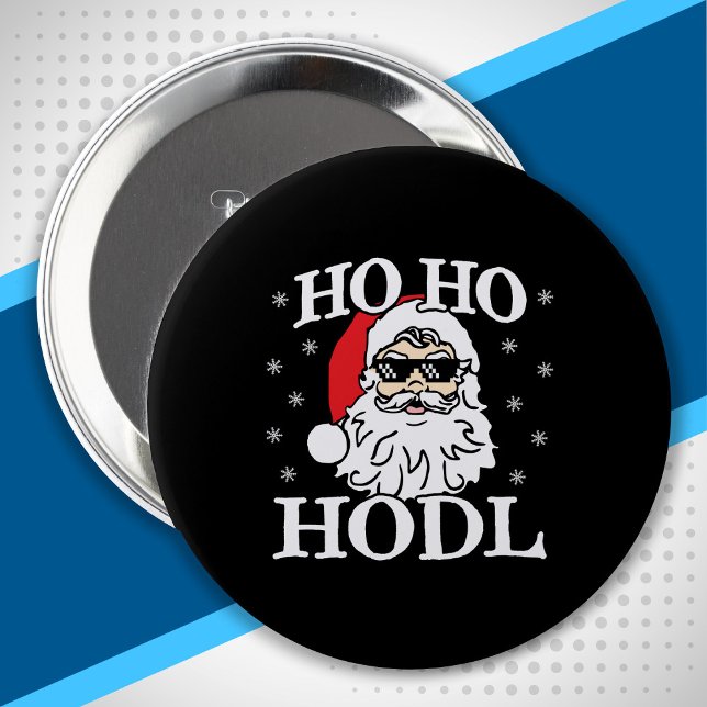 Crypto Christmas Santa Cryptocurrency Ho Ho Hodl 10 Cm Round Badge (Creator Uploaded)