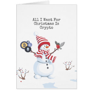 Crypto Christmas Snowman Card