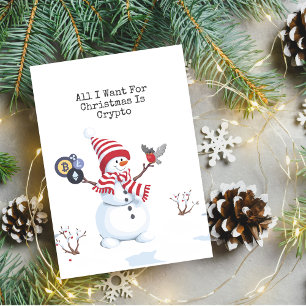 Crypto Christmas Snowman Card