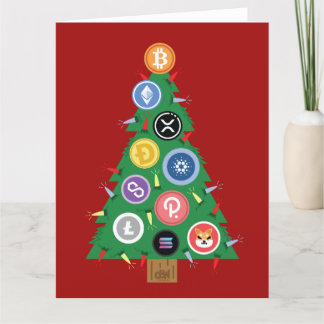 Crypto Christmas Tree Cryptocurrency Ornament Card