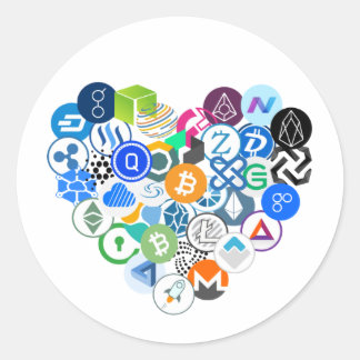 Crypto Classic Round Sticker, Glossy, 3 inch Sticker