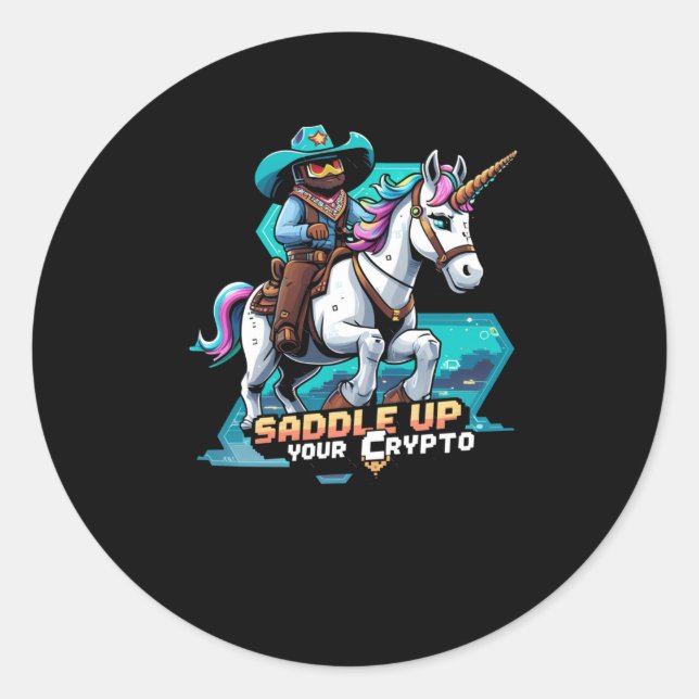 Crypto Cowboy Unicorn Sticker  (Front)