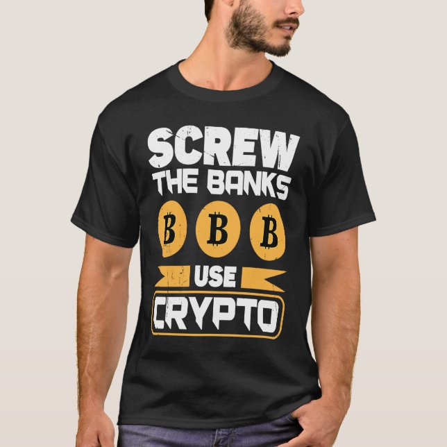 Crypto  Cryptocurrency Blockchain Trader Finance   T-Shirt (Front)