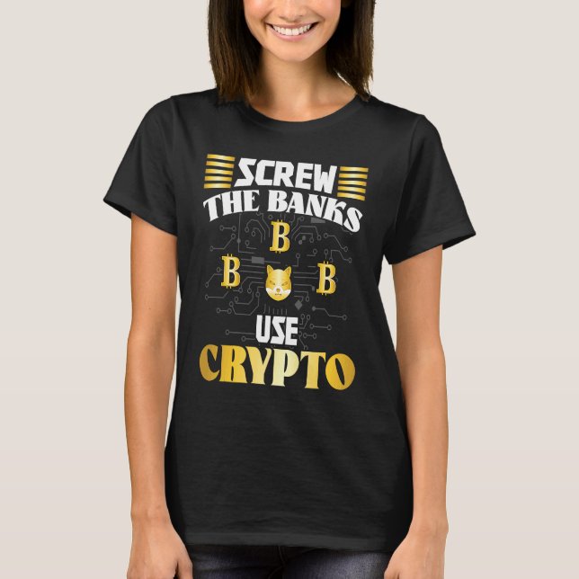 Crypto  Cryptocurrency Blockchain Trader Finance   T-Shirt (Front)