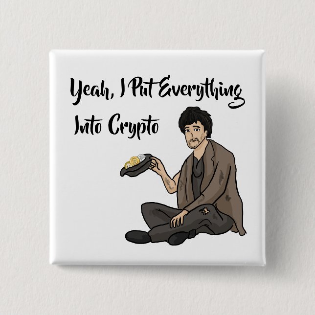 Crypto Currency Cautionary Tale 15 Cm Square Badge (Front)