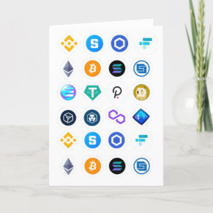 Crypto Currency Logo Collection Thank You Card