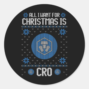Crypto Currency Talk - Crytpo.com Ugly Christmas S Classic Round Sticker