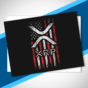 Crypto Currency - XRP Cryptocurrency American Flag Postcard