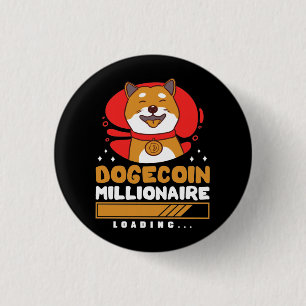 Crypto DogeCoin Millionaire Loading 3 Cm Round Badge