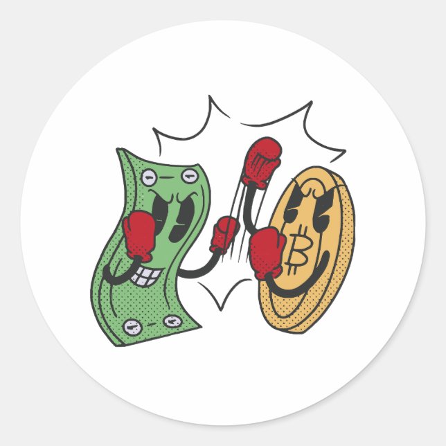 Crypto Fight Club Classic Round Sticker (Front)