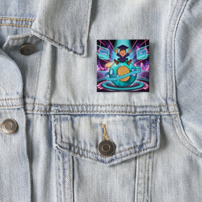 Crypto Graduation 15 Cm Square Badge (In Situ)