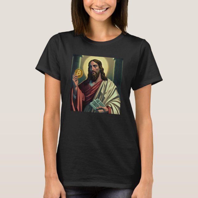 Crypto Jesus  Cryptocurrency Christ T-Shirt (Front)