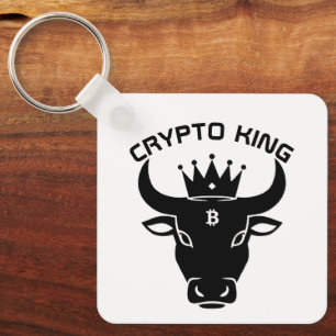 Crypto King Personalised White Key Ring