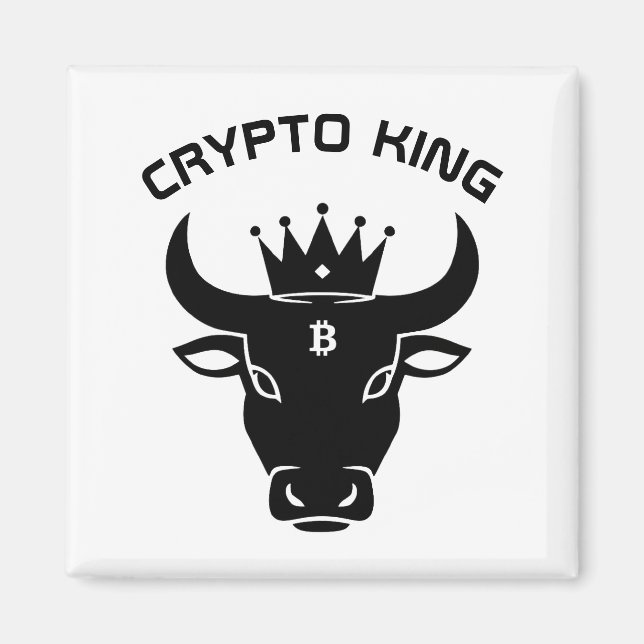 Crypto King Personalised White Magnet (Front)