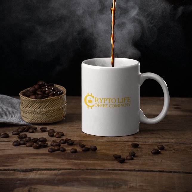 Crypto Life Coffee Company Original Gold Logo Coffee Mug (Creator Uploaded)