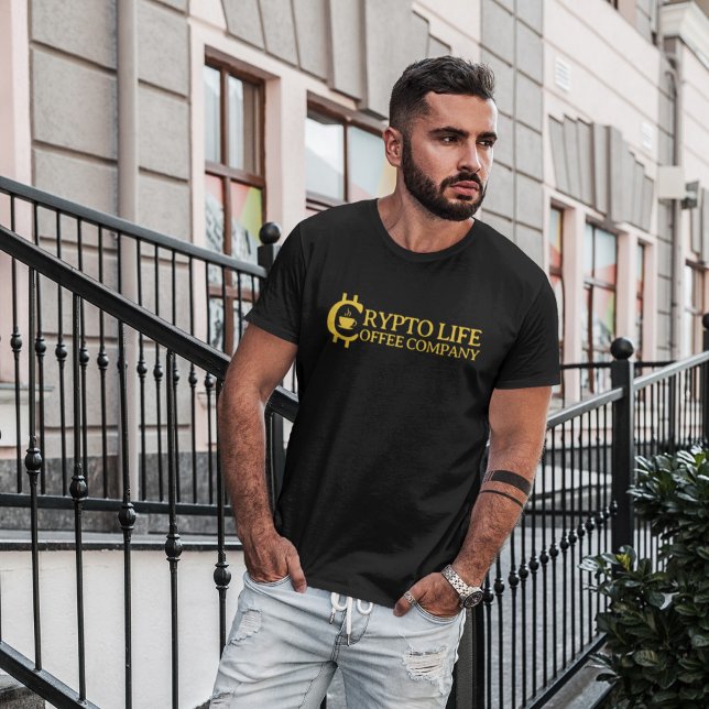 Crypto Life Coffee Company Original Gold Logo T-Shirt (Creator Uploaded)