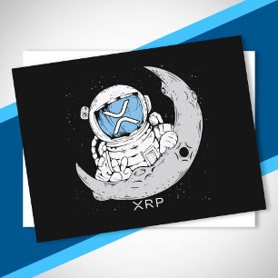 Crypto Meme XRP Cryptocurrency Cute Astronaut Moon Postcard