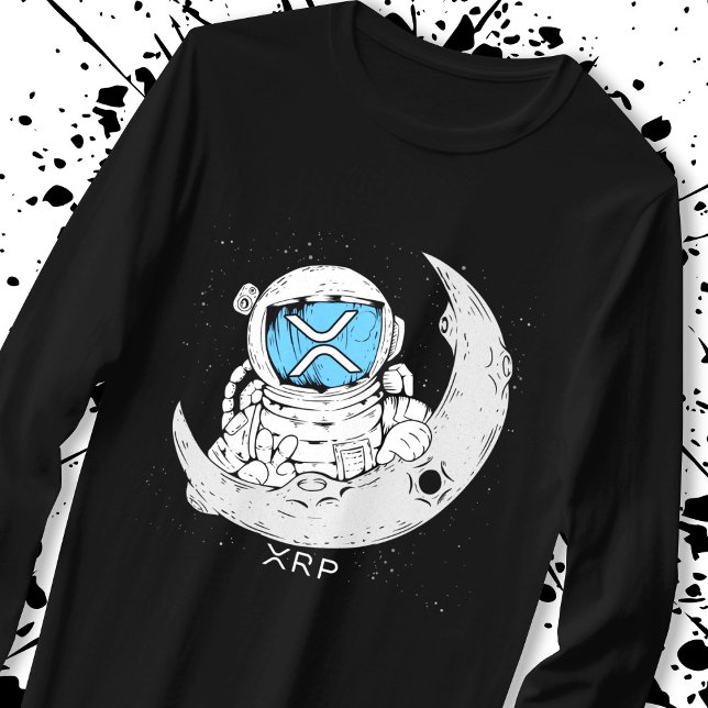 Crypto Meme XRP Cryptocurrency Cute Astronaut Moon T-Shirt (Creator Uploaded)