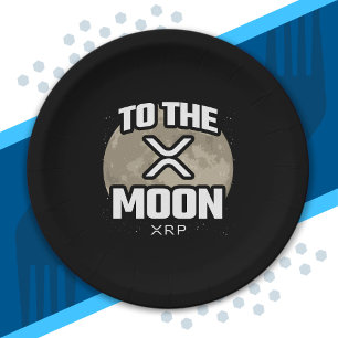 Crypto Meme - XRP To The Moon - XRP Cryptocurrency Paper Plate