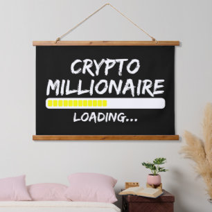 Crypto Millionaire Loading Bitcoin Hanging Tapestry