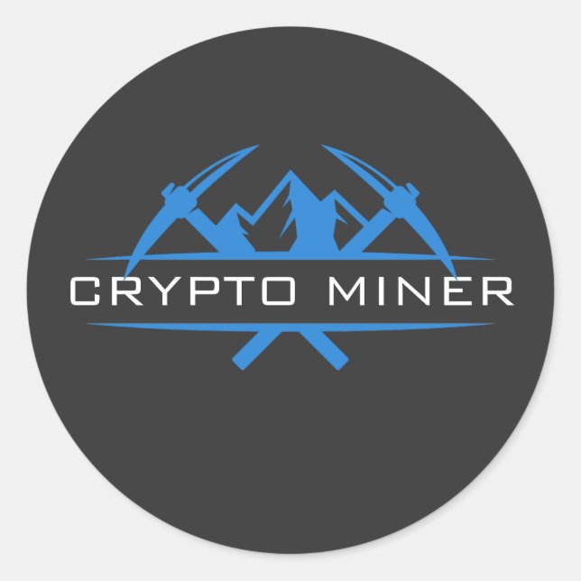 Crypto Miner Custom Name Text  Classic Round Sticker (Front)