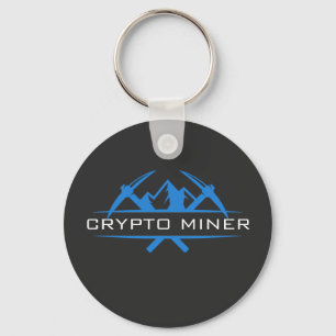 Crypto Miner Custom Name Text  Key Ring