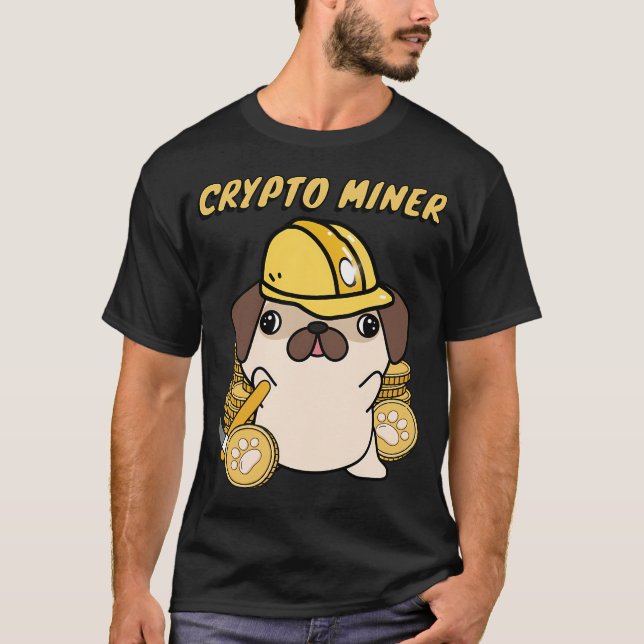 Crypto Miner Pug T-Shirt (Front)
