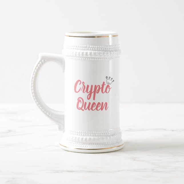 Crypto Queen Boss Lady Cryptocurrency Crown $ Mug (Left)