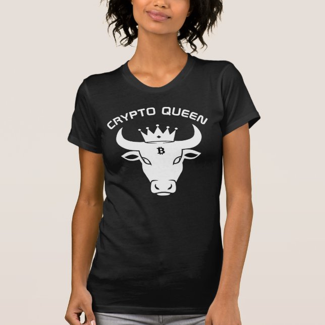 Crypto Queen Personalised Black T-Shirt (Front)