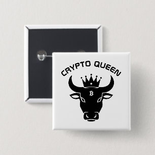 Crypto Queen Personalised White 15 Cm Square Badge