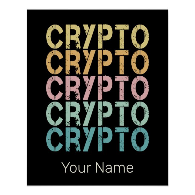 Crypto Retro Lettering Design For Cryptocurrency Poster (Front)