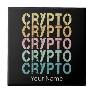 Crypto Retro Lettering Design For Cryptocurrency Tile