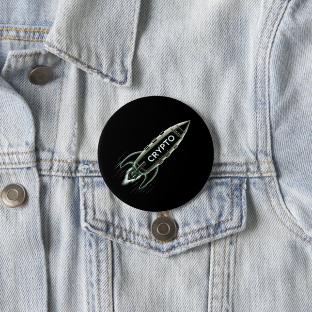 Crypto Rocket 7.5 Cm Round Badge (In Situ)