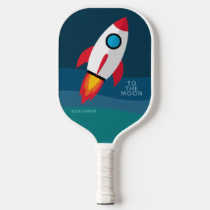 Crypto Rocket To The Moon with Custom Name Pickleball Paddle