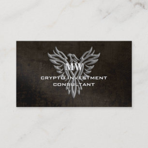 Crypto Trade Consultant, leather-look, eagle logo Business Card
