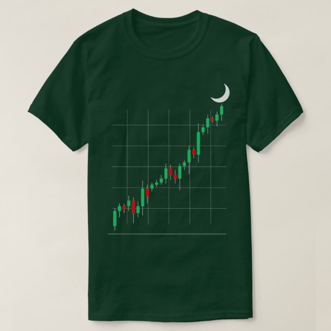 Crypto Trading To The Moon Candlesticks T-Shirt (Design Front)