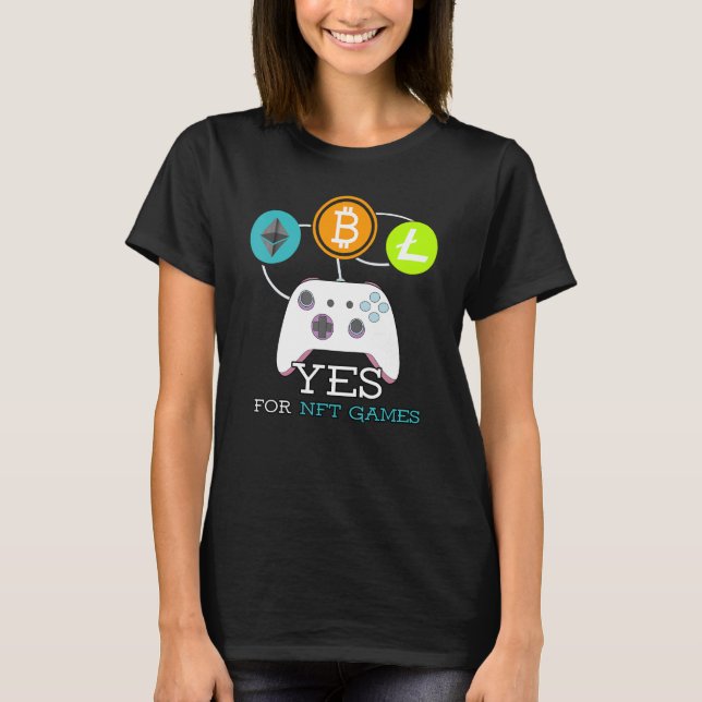 Crypto Video Nft Games Gaming Gamer T-Shirt (Front)