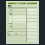 Crypto Wallet Password Keeper Recovery Seed Phrase Flyer<br><div class="desc">A great design to organise your cryptocurrency wallet information. Areas included basic password information,  username,  seed phrases - up to 24,  personal information and notes.</div>