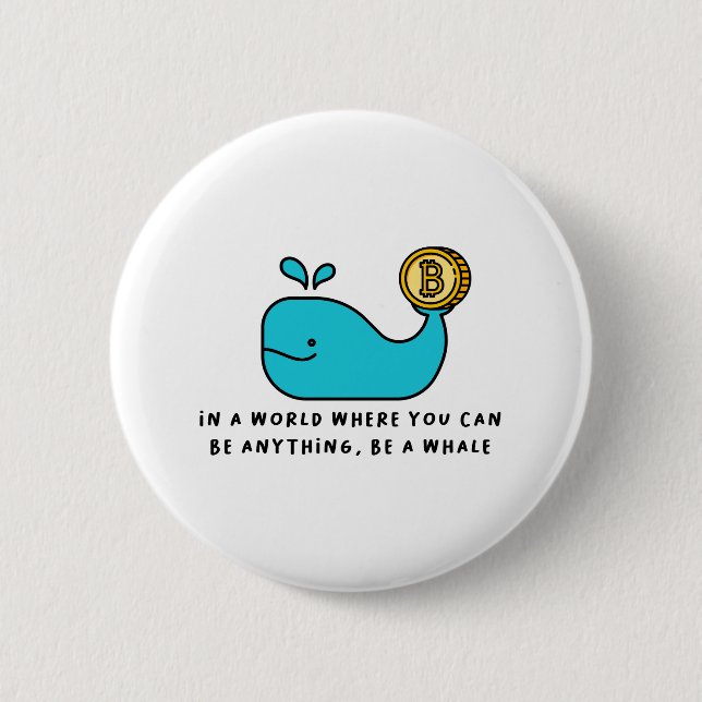 Crypto Whale T-Shirt 6 Cm Round Badge (Front)