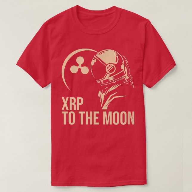 Crypto XRP Ripple to the Moon Internet Money Astro T-Shirt (Design Front)