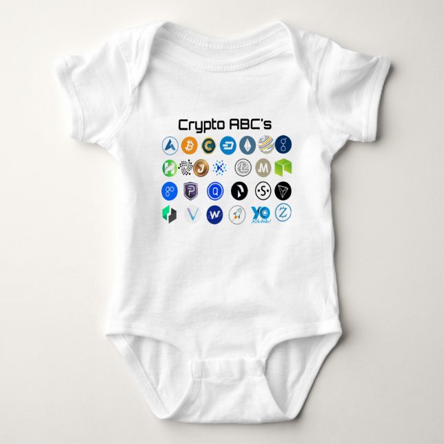 Cryptocurrency ABC's Baby Outfit Baby Bodysuit (Front)
