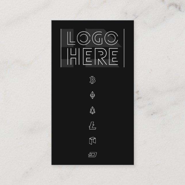 Cryptocurrency Accepted Coin Bitcoin Shop Business Card (Front)