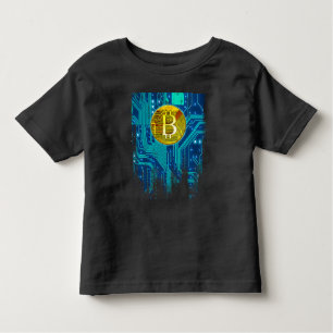 Cryptocurrency Bitcoin and Circuit Board  Toddler T-Shirt